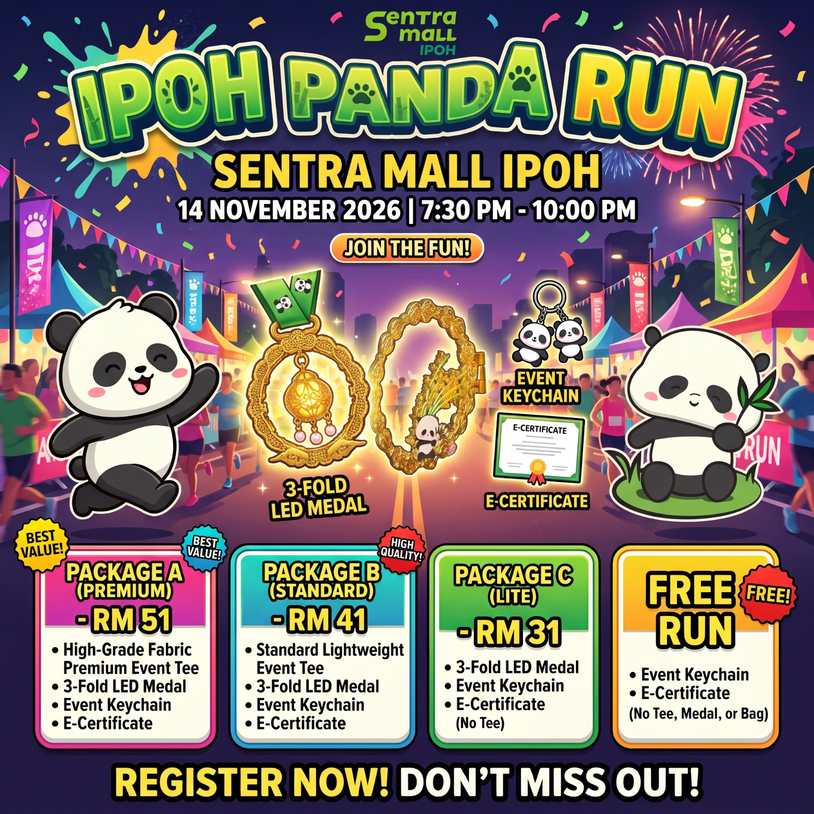 Panda Joy Fun Run — Ipoh event artwork